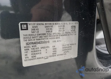 2016 Cadillac Srx z USA, uszkodzony, nr VIN 3GYFNAE34GS566518